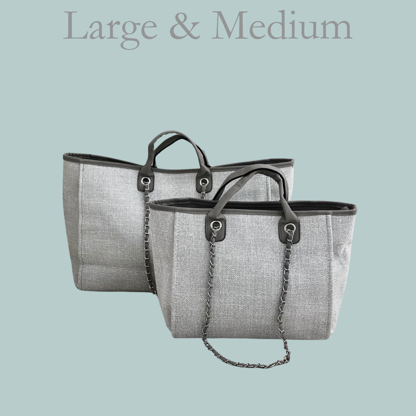Large Canvas Tote - Grey