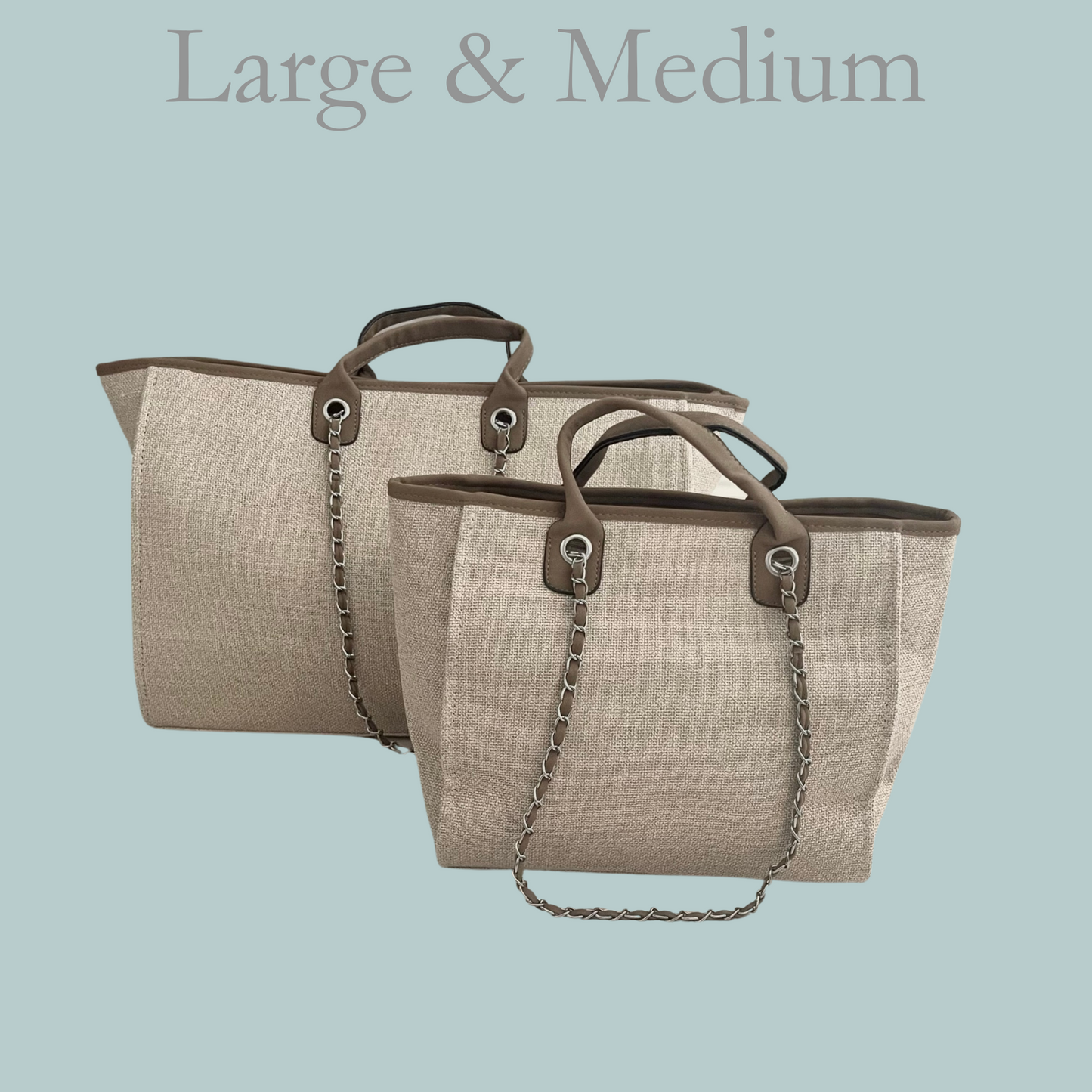 Medium Canvas Tote - Beige