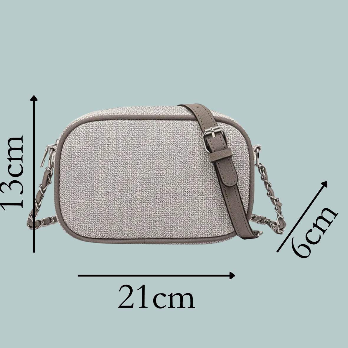 Canvas Shoulder Bag - White & Black